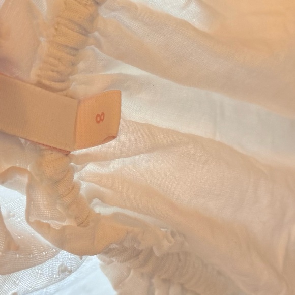 Zimmermann White Swiss Dot Cotton Romper Off Shoulder Tie Waist Size 8 M fits S - Picture 12 of 12